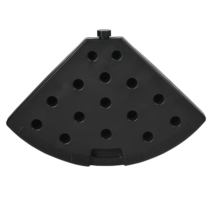 Outsunny Base para Chapéu de Sol de 4 Peças Recarregável com Areia 68 kg ou Água 52 kg para Jardim Pátio ou Terraço Preto