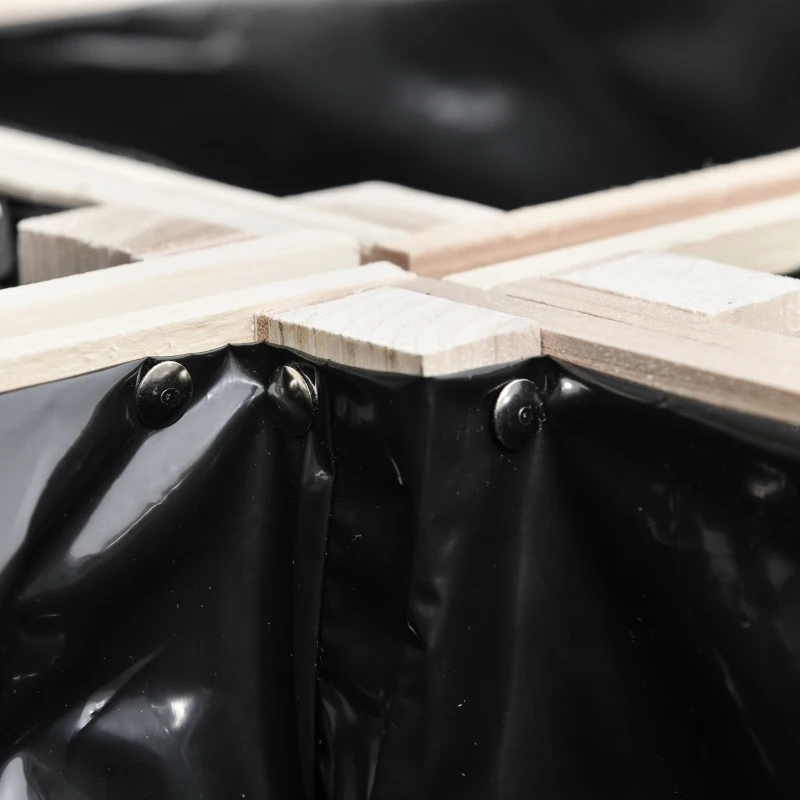 Outsunny Jardinières sur Pieds carrés potagers - Lot de 4 jardinières sur Pied modulables - dim. 50L x 30l x 60H cm - Inserts d'irrigation Film Protecteur - Bois Sapin Naturel