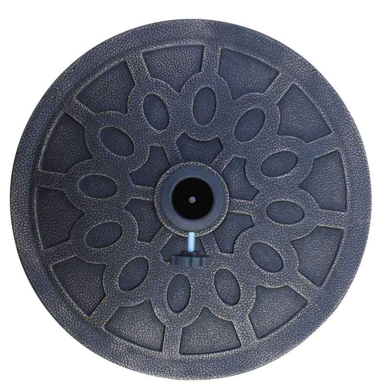 Outsunny 13kg Resin Umbrella Stand Holder, Garden Parasol Base for 38mm or 48mm Outdoor Umbrella Poles, Bronze Tone