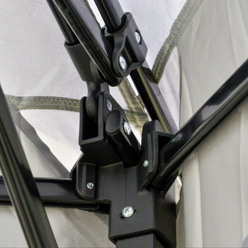 Outsunny 3.6 x 3.6 m Pop up Gazebo with Netting, Height Adjustable Party Tent Instant Canopy Sun Shade Shelter, Grey