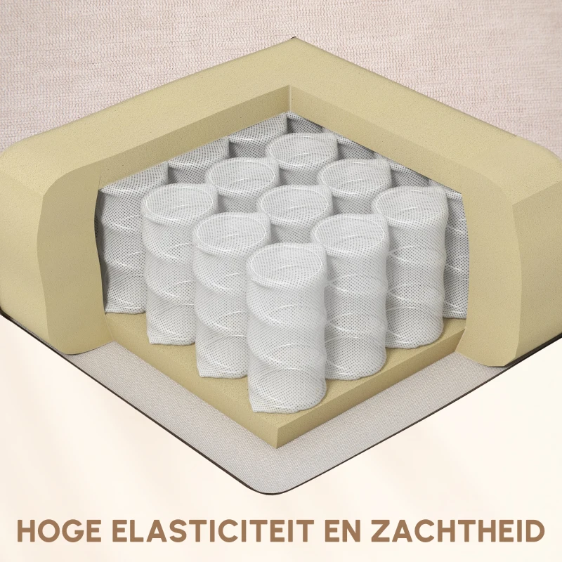 HOMCOM Massagestoel met Verwarmings- & Ligfunctie, Draaibaar, tot 150 kg, Metaal Frame, 98x90x98cm, Beige(m-7)