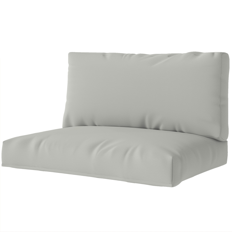 Outsunny Two Piece Seat Pallet and Back Cushions - Light Grey