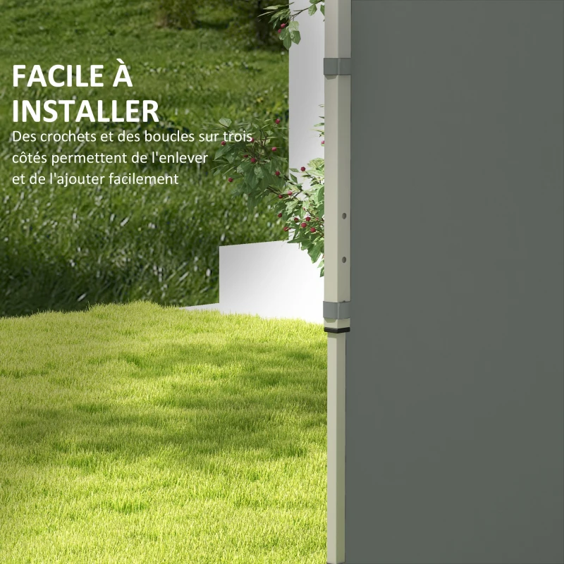 Outsunny Parois latérales de Rechange Barnum panneaux latérals pour tonnelle 3 x 3 ou 3 x 6 m 2 pièces gris foncé