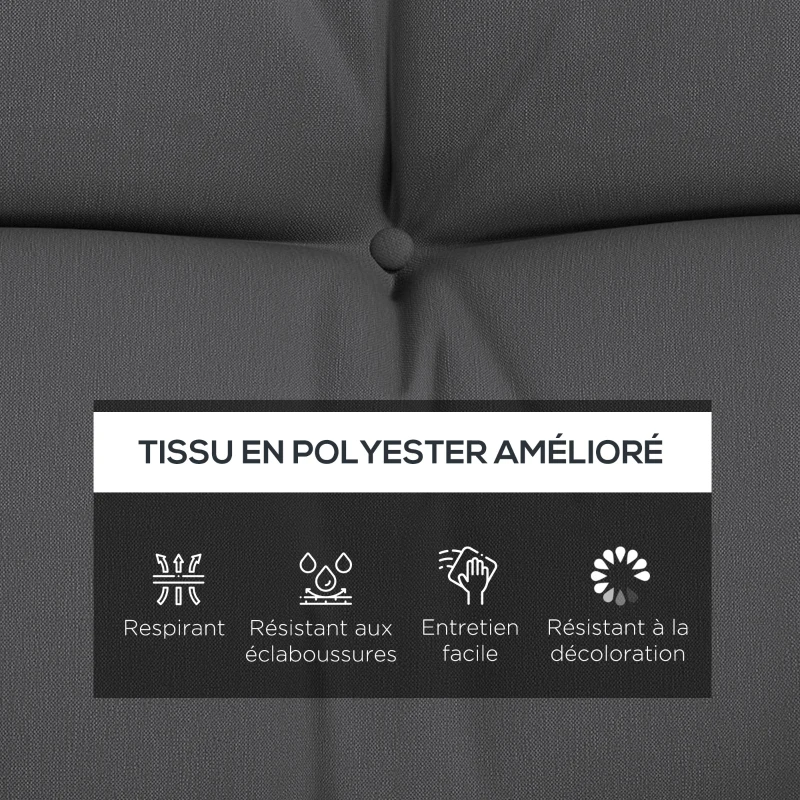 Outsunny Ensemble de 4 coussins d'extérieur pour balancelle de jardin, 1 coussin d'assise coussins de dossier et 2 oreillers