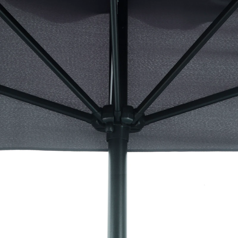 Outsunny Parasol para Pared 230x130x249 cm Sombrilla Rectangular con Manivela Protección UV Impermeable Gris Oscuro