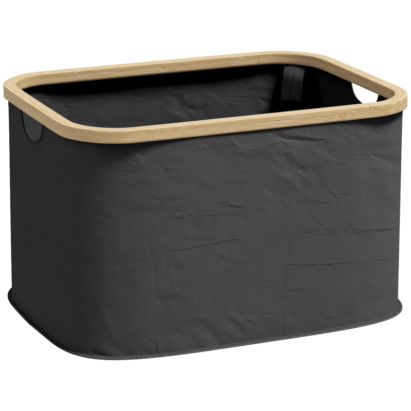 HOMCOM Panier à linge pliable 36 L corbeille linge sale avec poignées rainurées pour salle de bain chambre à coucher buanderie
