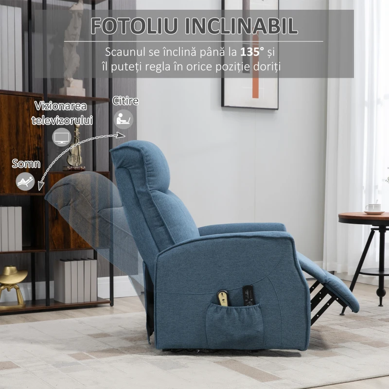 Homcom Fotoliu Relax – Recliner cu Masaj & 2 Telecomenzi