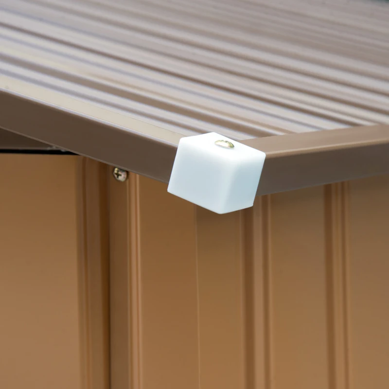 Outsunny Geräteschuppen mit Schiebetüren 2,77 x 1,95 x 1,92cm Metall Gelb