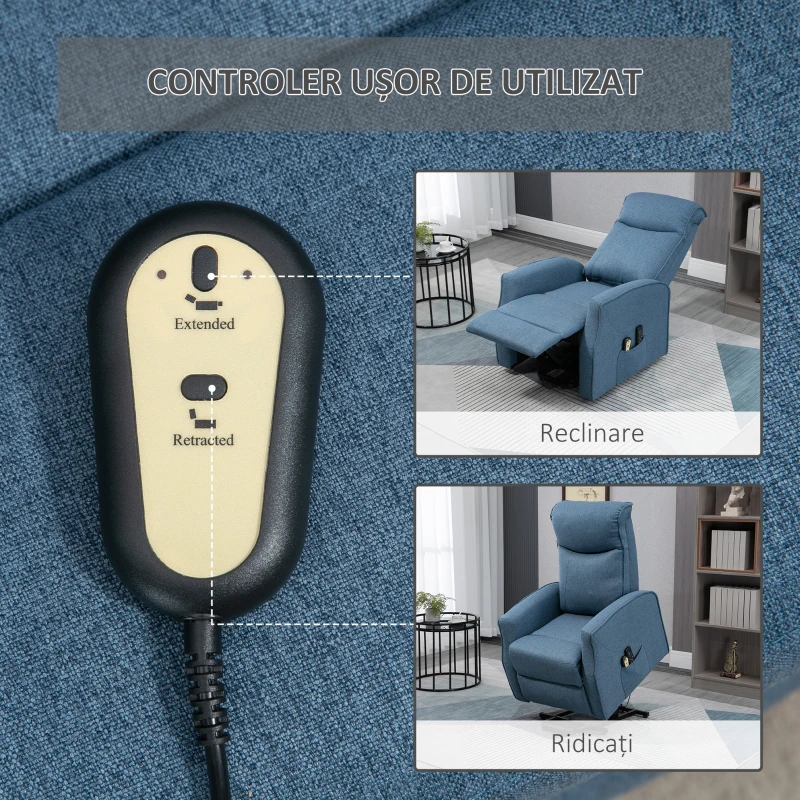 Homcom Fotoliu Relax – Recliner cu Masaj & 2 Telecomenzi