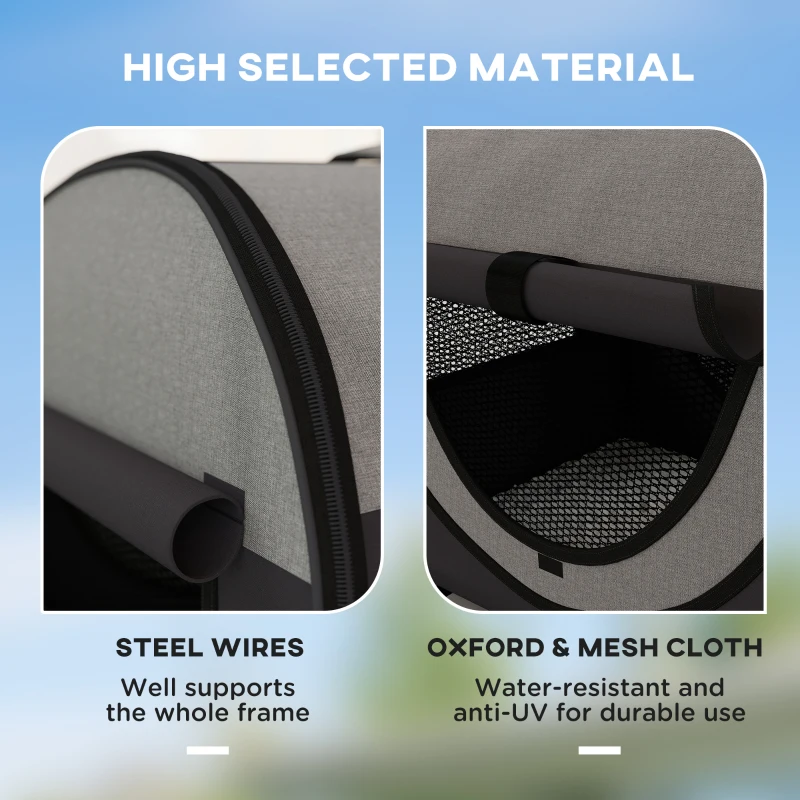 Pawhut Folding Fabric Soft Pet Crate, 46Lx36Wx41H cm - Black