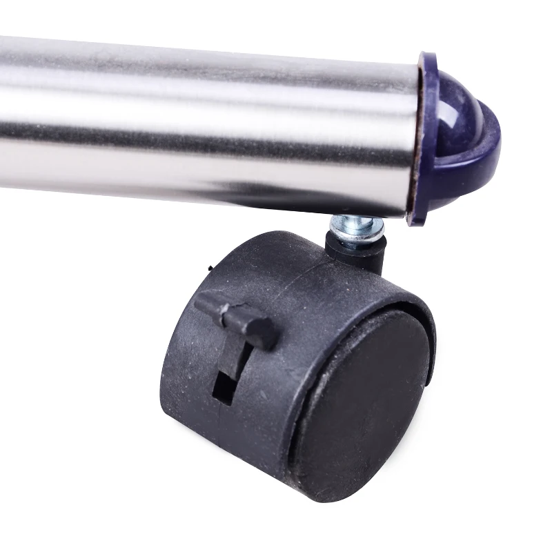 HOMCOM Charriot com Altura Ajustável Cabideiro com Rodas para Roupas Aço Inoxidável 86-160x45x95-170cm Prata e Preto