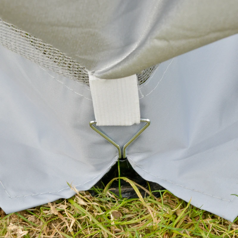 Outsunny 3.6 x 3.6 m Pop up Gazebo with Netting, Height Adjustable Party Tent Instant Canopy Sun Shade Shelter, Grey