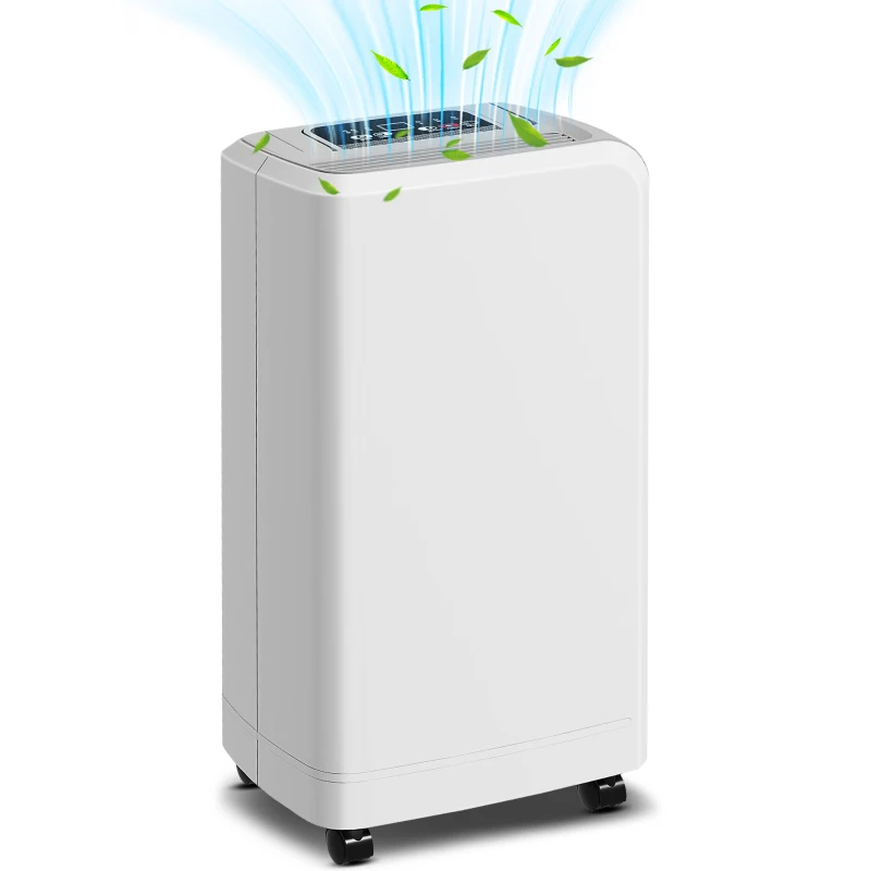 HOMCOM Deshumidificador 12L/día Depósito de Agua 2,5L con Ruedas Temporizador de 24 Horas Pantalla Digital de Humedad Blanco
