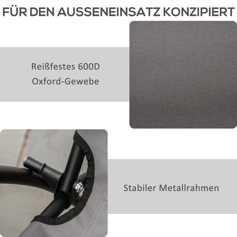 Outsunny Campingstoel, Opvouwbaar, Zit- en Rugkussen, Verstelbaar, Grijs