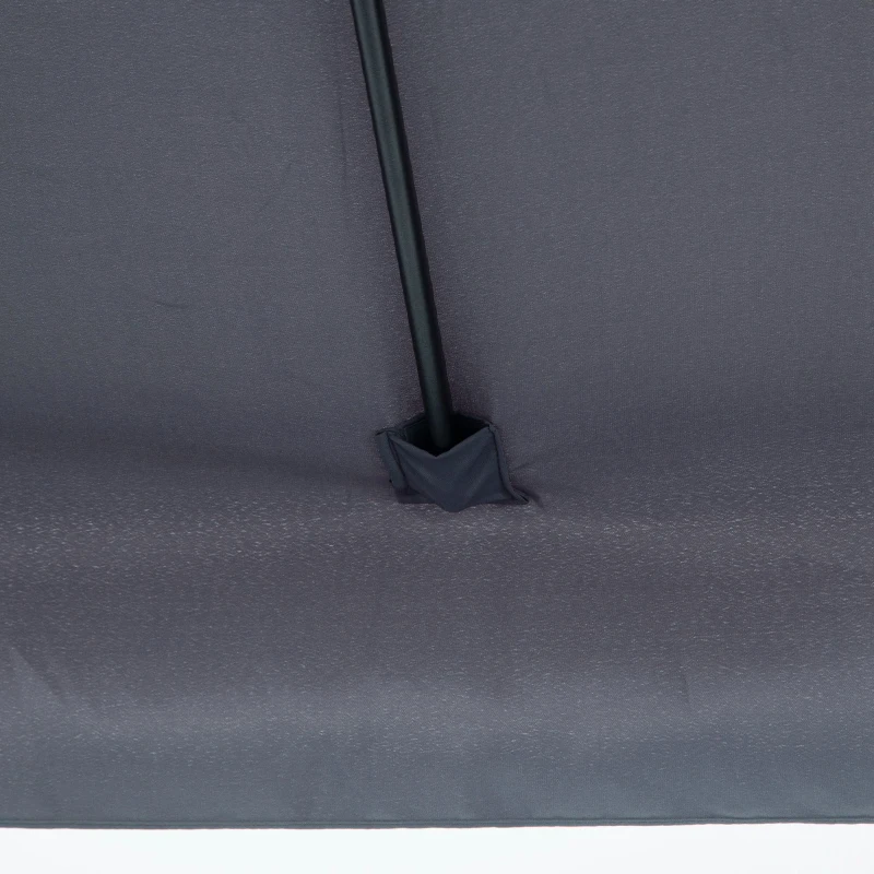 Outsunny Parasol para Pared 230x130x249 cm Sombrilla Rectangular con Manivela Protección UV Impermeable Gris Oscuro