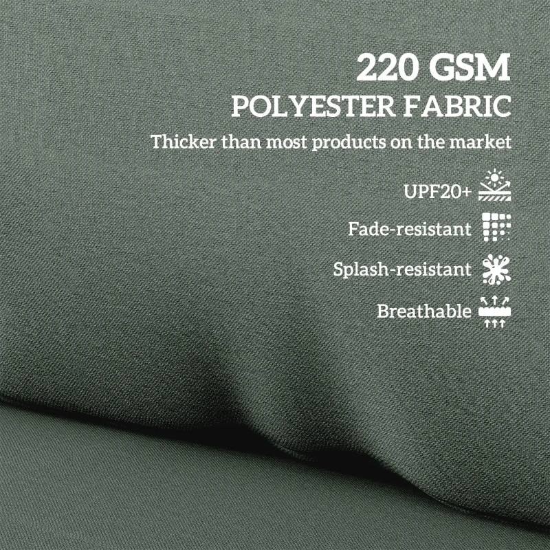 Outsunny Two Piece Seat Pallet and Back Cushions - Charcoal Grey