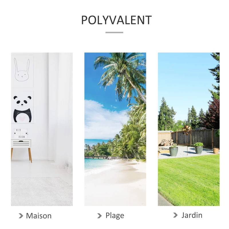 Outsunny Hamac de Voyage Portable Style bohème Chic Toile de hamac dim. totales 2,88L x 1,5l m Coton Polyester Beige