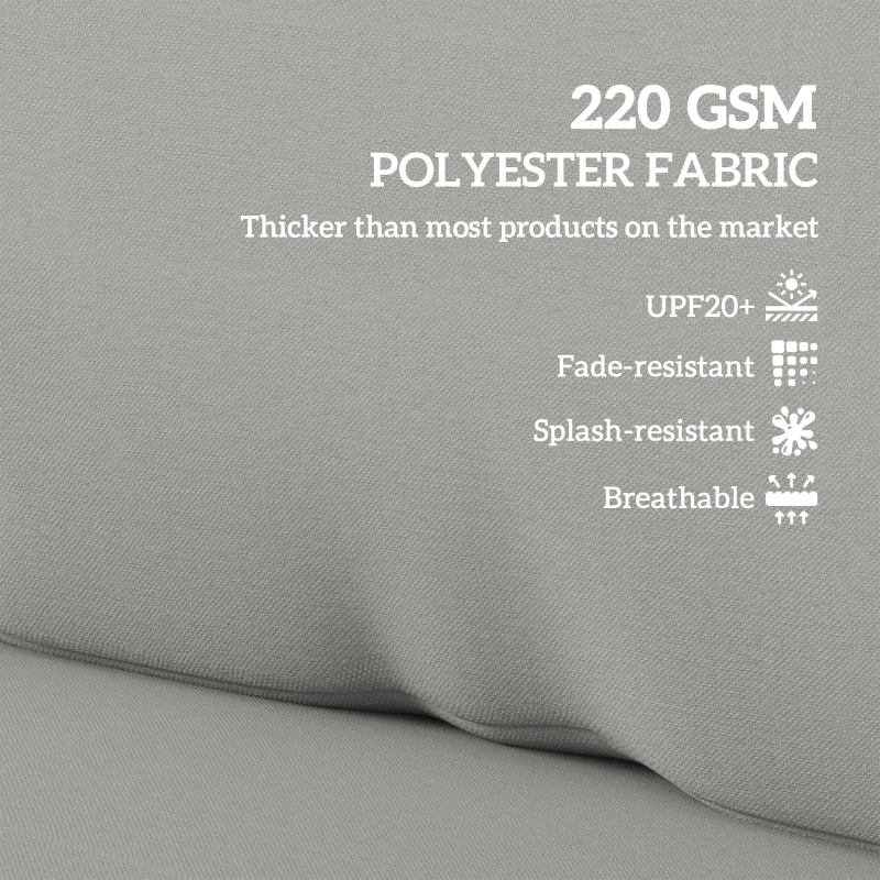 Outsunny Two Piece Seat Pallet and Back Cushions - Light Grey