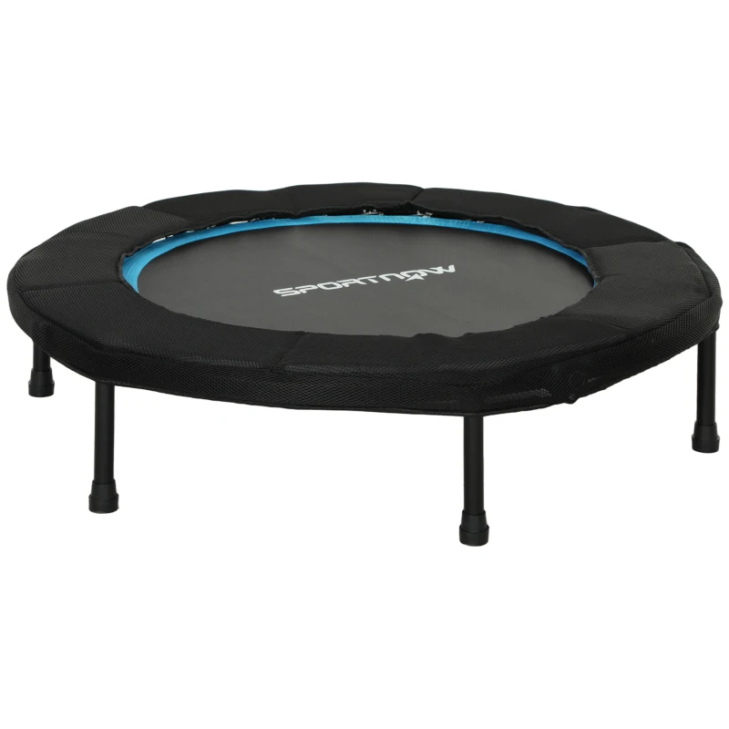 SPORTNOW Trampolim Fitness Ø102 cm Trampolim Fitness Dobrável com Estrutura de Aço Antiderrapante Ø102x22 cm Azul
