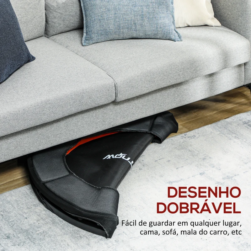 SPORTNOW Trampolim Fitness Ø102 cm Trampolim Fitness Dobrável com Estrutura de Aço Antiderrapante Ø102x22 cm Vermelho