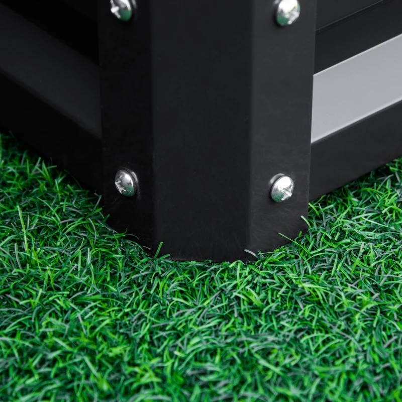 Outsunny Set of Two 60 x 60cm Steel Planter Boxes - Grey