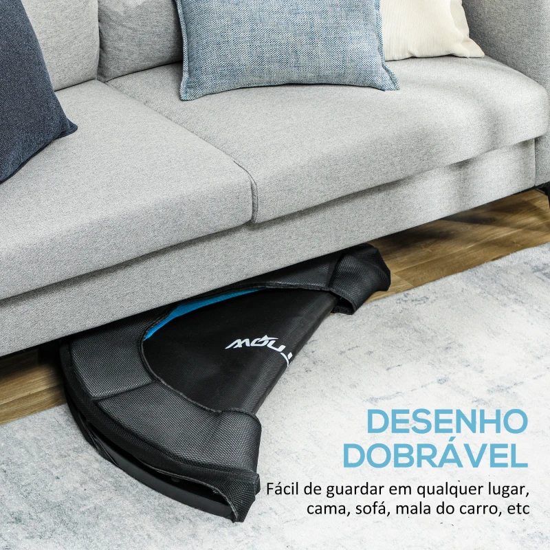 SPORTNOW Trampolim Fitness Ø102 cm Trampolim Fitness Dobrável com Estrutura de Aço Antiderrapante Ø102x22 cm Azul