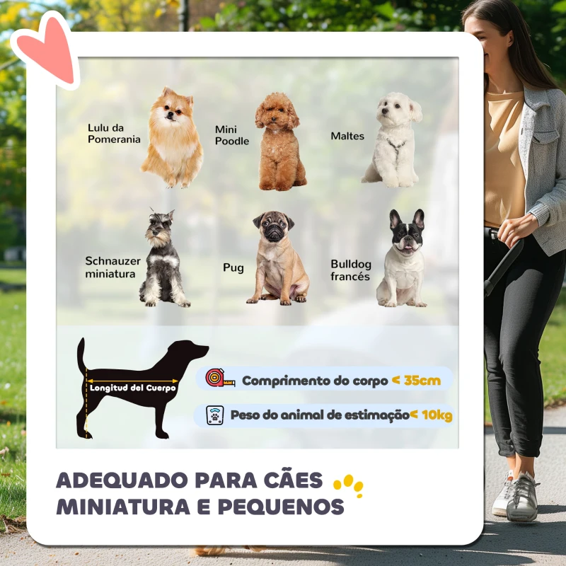 PawHut Carrinho de Passeio para Animais de Estimação Dobrável com Cesta de Armazenamento e Travão 75x45x97 cm Cinza