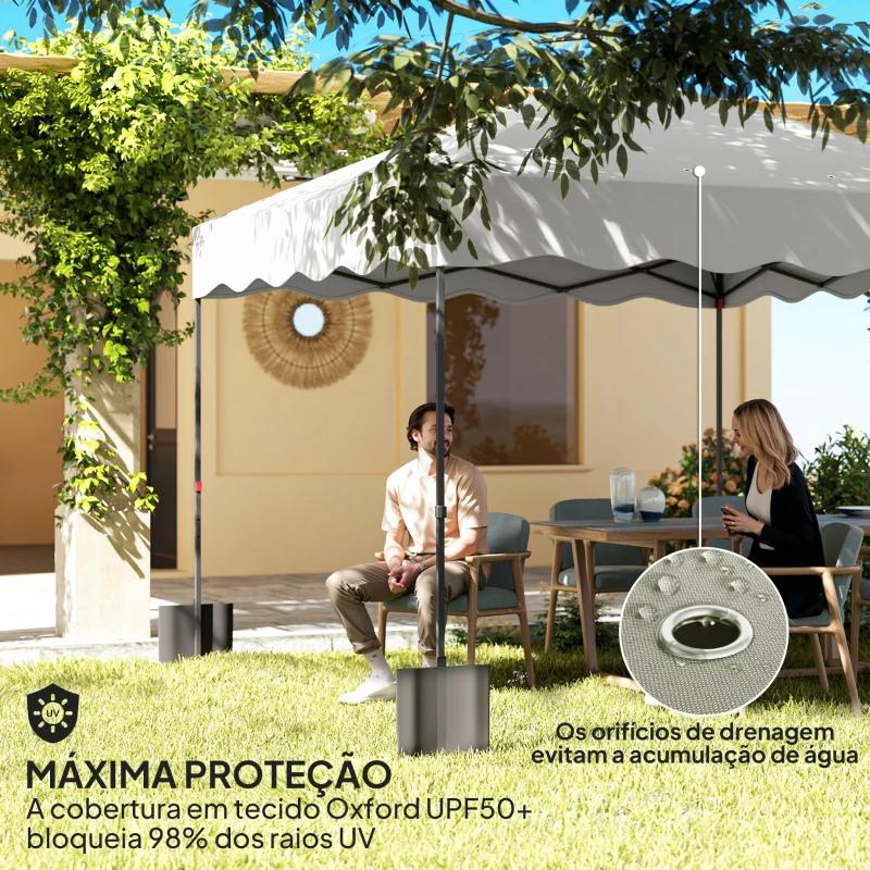 Outsunny Tenda Dobrável Pop UP Tenda 3x3 m Tenda para Eventos com Proteção UV50+ Altura Ajustável e Bolsa de Transporte Branco