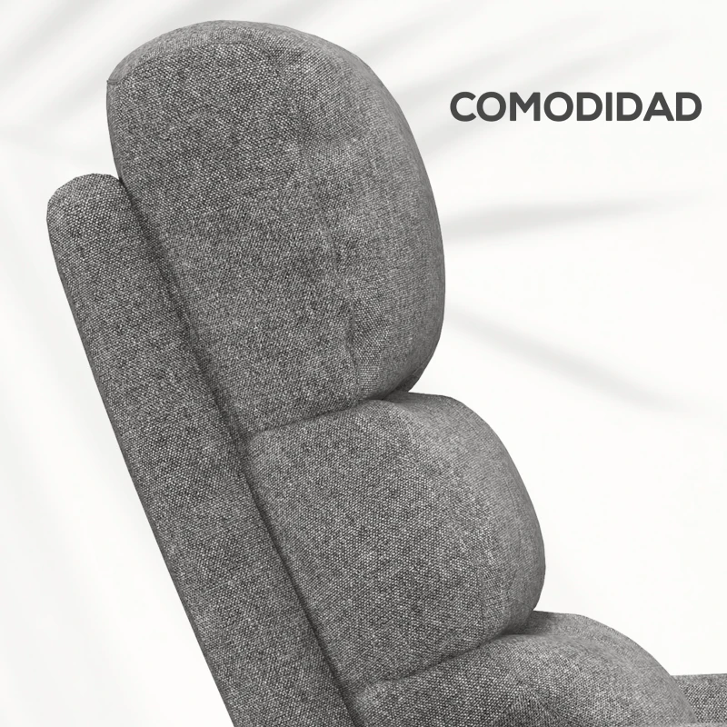 HOMCOM Sillón Relax Reclinable Eléctrico Levanta Personas con Mando a Distancia y Bolsillo Lateral Sillón Elevador Gris