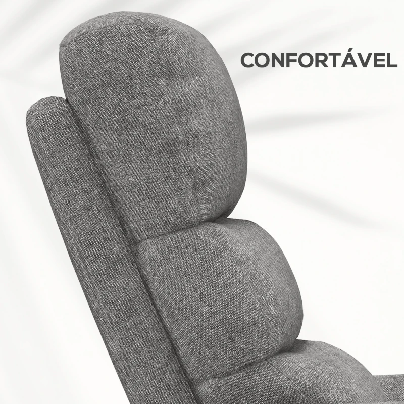 HOMCOM Poltrona Relax Reclinável Elétrica Poltrona Levanta Pessoas com Controlo Remoto e Bolso Lateral 66x90x96 cm Cinza