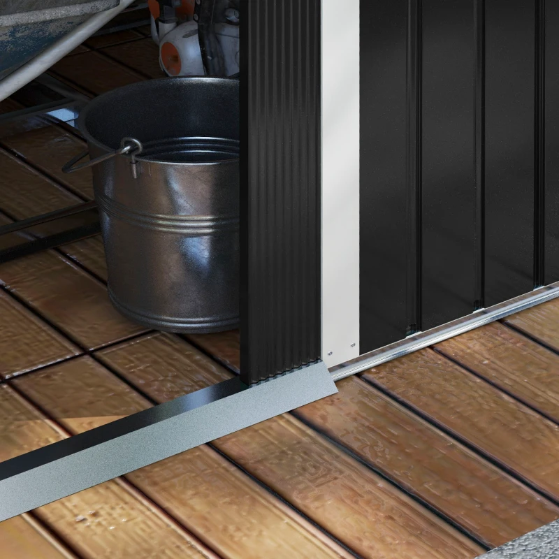 Outsunny Magazie de depositare Gradina cu 2 usi Glisante de ventilatie, Otel