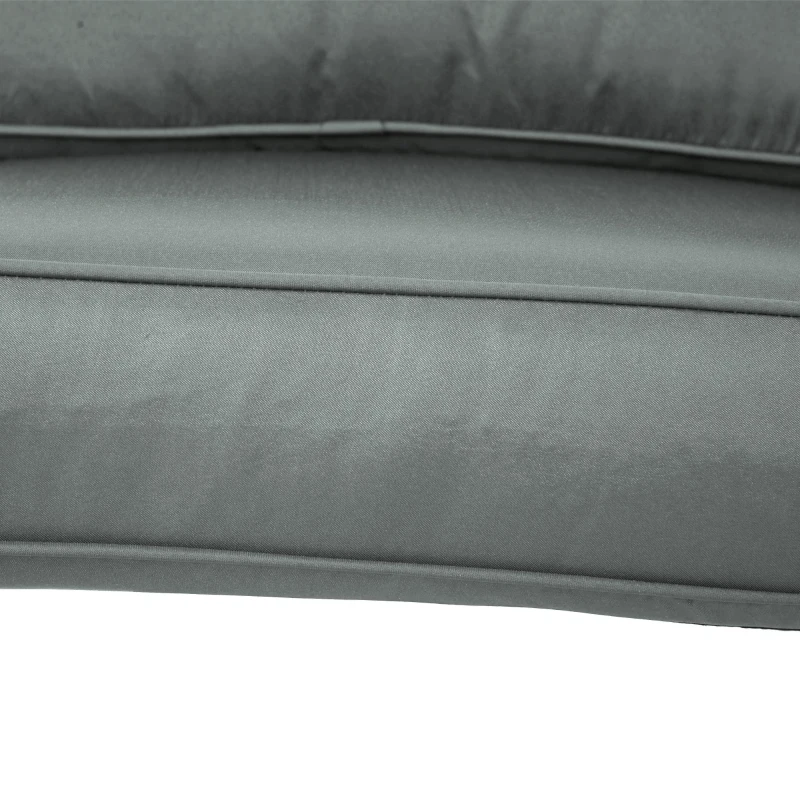 Outsunny 2 Seater Back and Seat Cushion Pillows Replacement, Patio Chair Cushions Set for Indoor Outdoor, Charcoal Grey