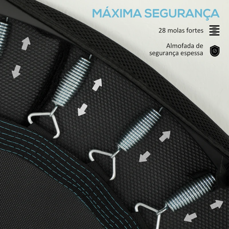 SPORTNOW Trampolim Fitness Ø102 cm Trampolim Fitness Dobrável com Estrutura de Aço Antiderrapante Ø102x22 cm Azul