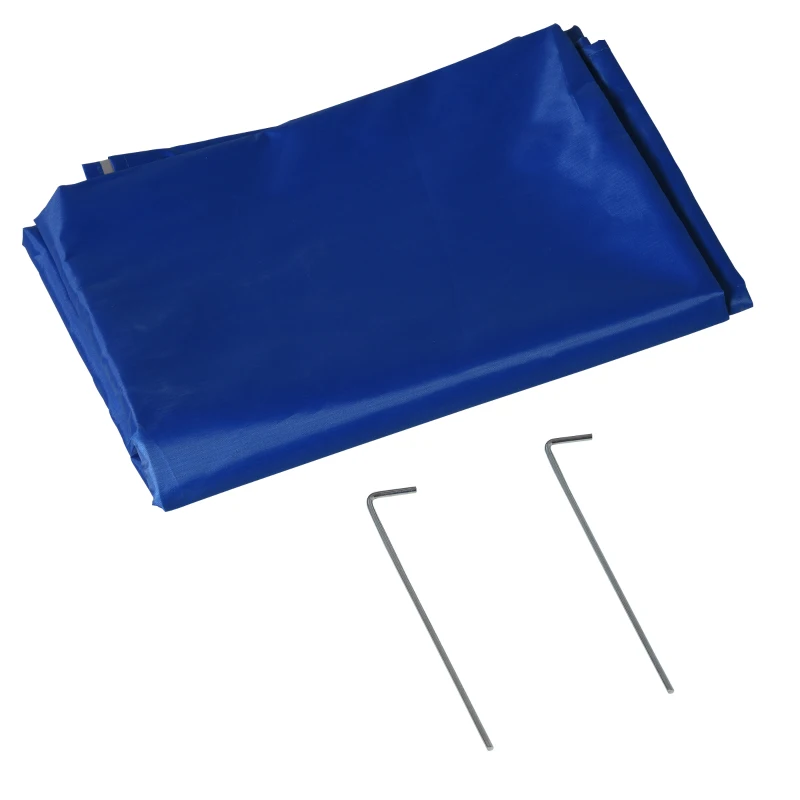 Outsunny Ombrellone da Spiaggia con Tenda Integrata, in Metallo e Poliestere, Ø220x220 cm, Blu