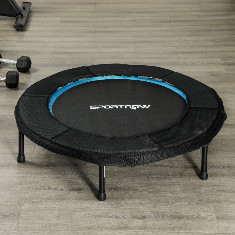 SPORTNOW Trampolim Fitness Ø102 cm Trampolim Fitness Dobrável com Estrutura de Aço Antiderrapante Ø102x22 cm Azul