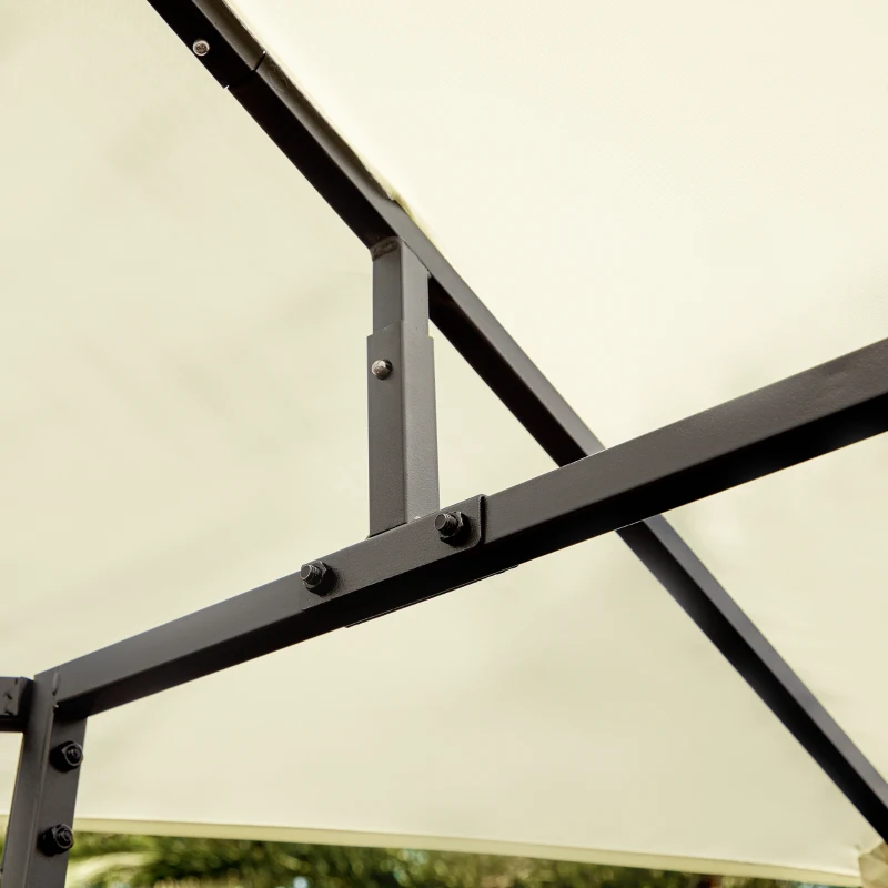 Outsunny 3 x 3 Meters Patio Garden Metal Gazebo Marquee Steel Frame with Canopy Awning Tent Water Resistant Cream