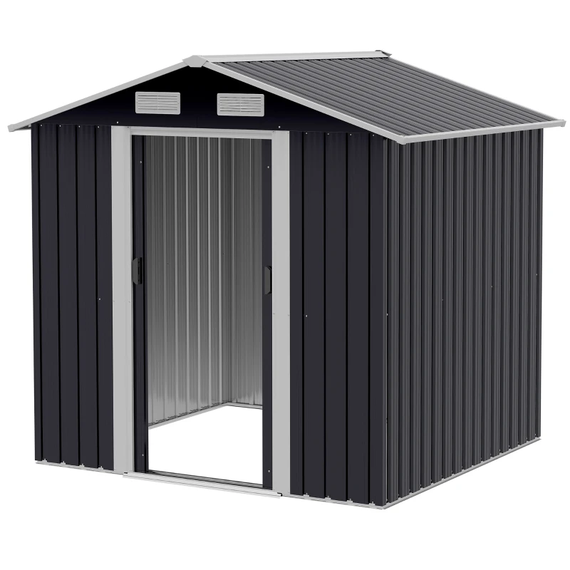 Outsunny Magazie Gradina 2×1,5×1,9 m – Otel Zincat cu Usi Culisante(m-12)