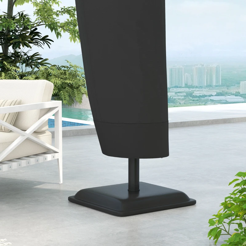 Outsunny Capa Protetora de Chapéu de Sol Ø56x220 cm Capa para Chapéu de Sol Resistente para Jardim com Fecho de Correr Preto