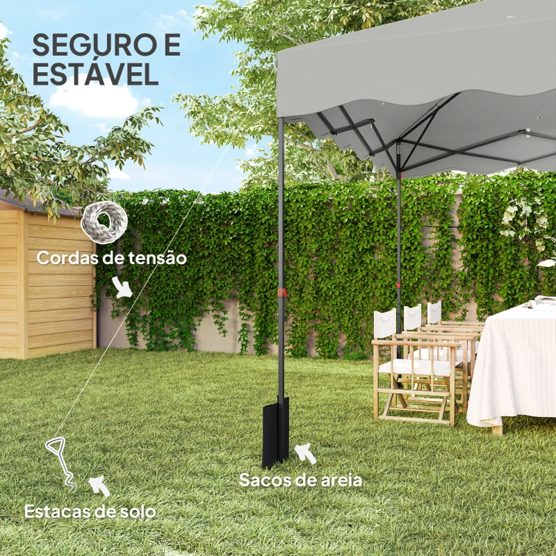 Outsunny Tenda Dobrável Pop UP Tenda 3x3 m Tenda para Eventos com Proteção UV50+ Altura Ajustável e Bolsa de Transporte Branco