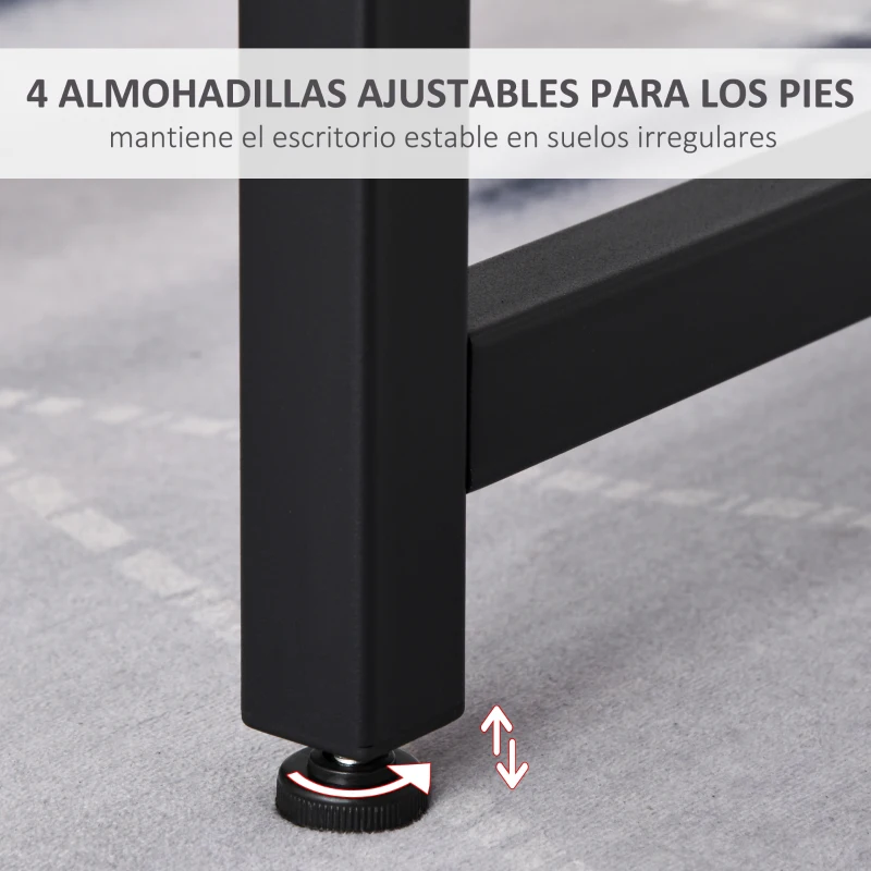 HOMCOM Escritorio para Hogar Oficina Mesa de Comedor Mesa de Ordenador Mesa de Estudio con Pies Ajustables Mobiliario Simple de Oficina 120x60x73cm Carga 70kg