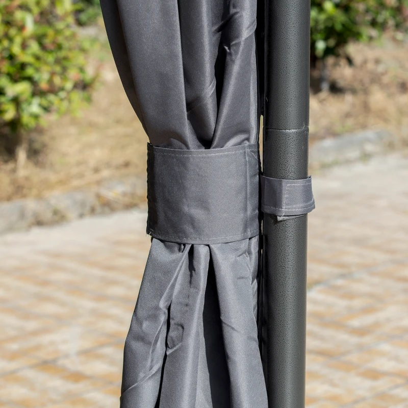 Outsunny 3 x 3(m) Hardtop Gazebo Canopy with Polycarbonate Roof, Permanent Pavilion Garden Gazebo with Curtains for Patio, Deck, Grey