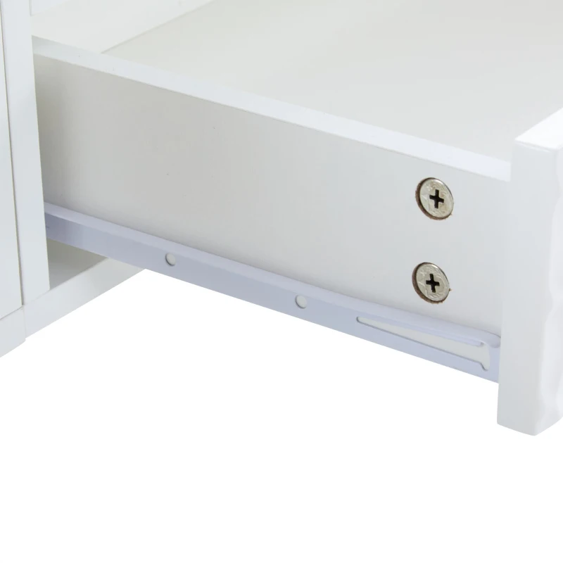 TV Stand with Storage Cabinets and Open Shelves for 80-Inch TV, Embossed Pattern Entertainment Centre, 180L x 40W x 41H cm, White