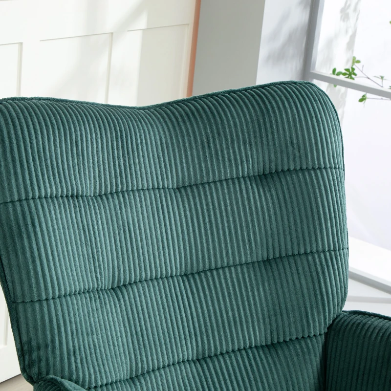 HOMCOM Rocking Chair, Beechwood Rockers, Thick Padding, Dark Green, up to 120 kg(m-8)