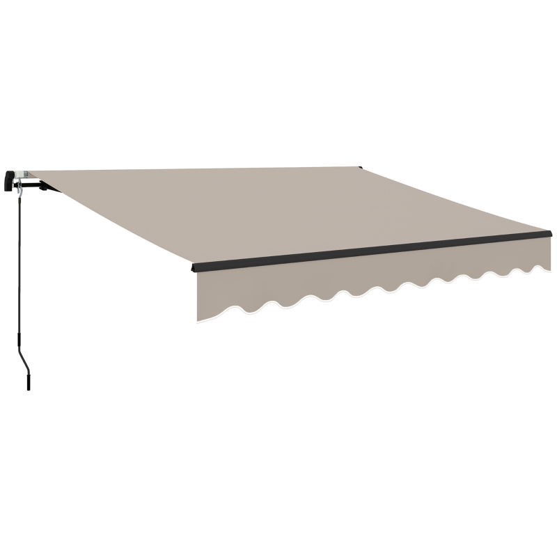 Outsunny Toldo Retráctil de Aluminio para Ventanas y Puertas con Protección UV30+ y Inclinación Ajustable 360x220 cm Crema