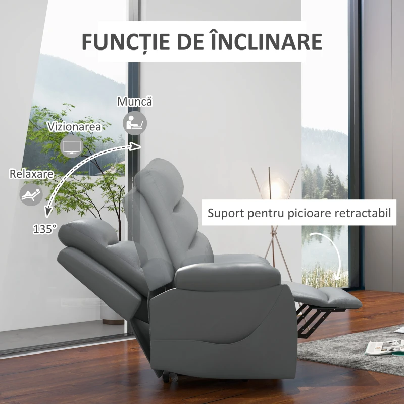 HOMCOM Fotoliu Electric cu Masaj – Pentru Persoane Varstnice