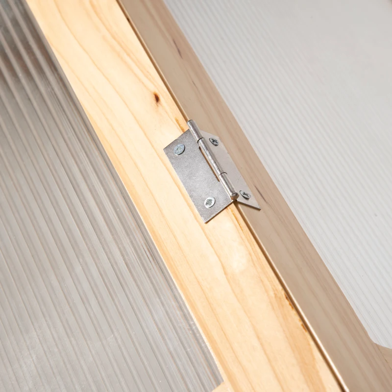 Outsunny Raised Garden Bed with Greenhouse Top, Garden Wooden Cold Frame Greenhouse Flower Planter Protection with 2 Independent Roofs, 122x 61 x 82cm, Natural