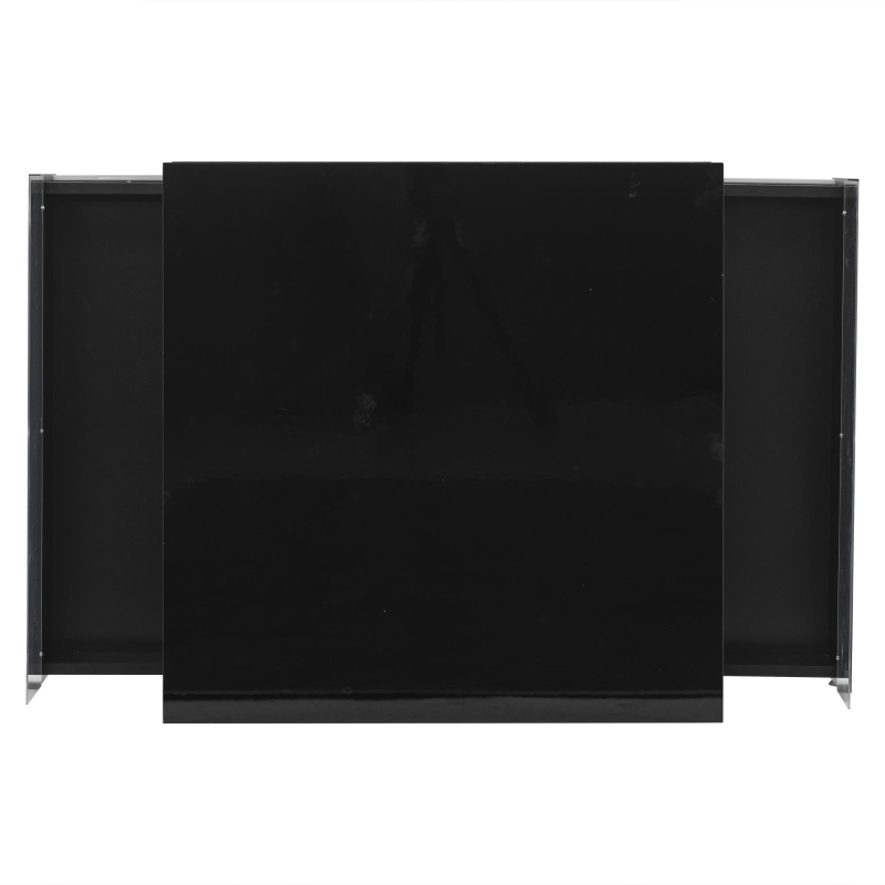Modern LED Coffee Table with 2 Sliding Drawers and Smart App Control, Square Design, 70L x 70W x 41H cm, Black