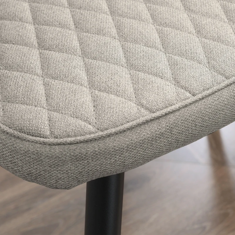 HOMCOM Pack de 2 Sillas de Comedor Tapizadas con Respaldo Ahuecado y Patas de Acero para Salón 55x55x81 cm Crema