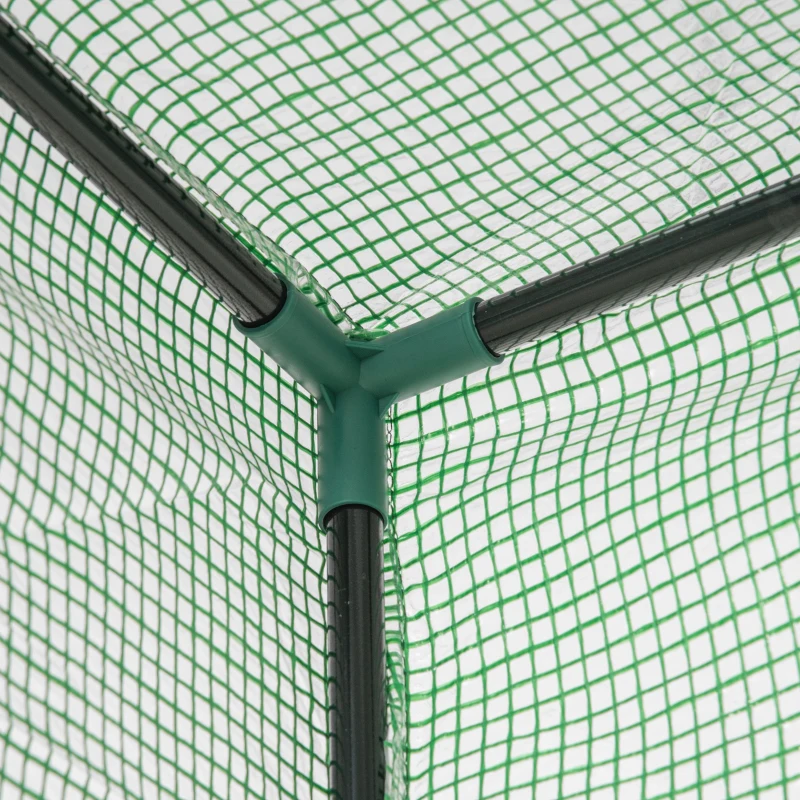 Outsunny 100 x 50 x 150cm Tomato Greenhouse Steel Frame PE Cover with Roll-up Door Outdoor for Backyard, Balcony, Garden, Green