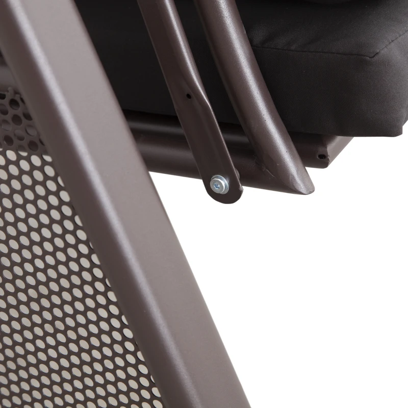 Outsunny Swing Chair Hammock Chair 3 Seater Canopy Cushion Shelter Outdoor Bench Black